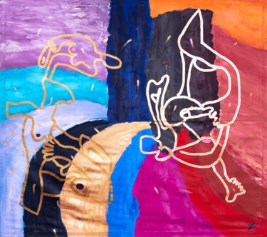 Malerei mit dem Titel "Fest der Liebe" von Lukas Walcher, Original-Kunstwerk, Acryl