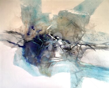 Schilderij getiteld "Escaped features" door Gerard Leclercq, Origineel Kunstwerk, Acryl Gemonteerd op Houten paneel