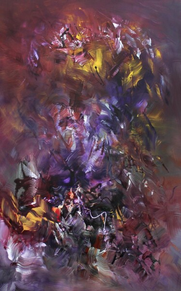 Painting titled "Modern Romance" by Paresh Nrshinga F R S A, Original Artwork, Acrylic Mounted on Wood Stretcher frame