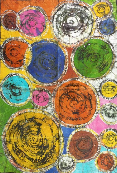 My lucky day, abstract batik 绘画 标题为“My lucky day, abstr…” 由Jafeth Moiane, 原创艺术品, 蜡
