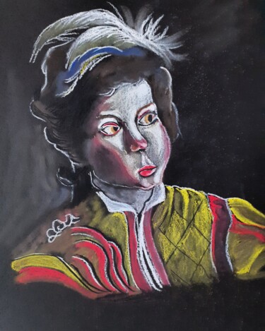 Caravagio Study Dessin intitulée "Caravagio Study" par Amazeigh Bouzékri, Œuvre d'art originale, Fusain