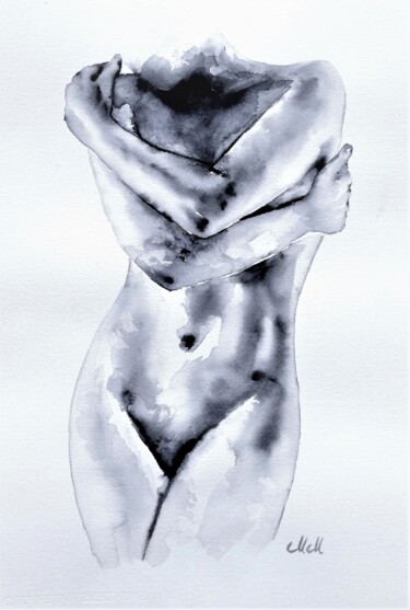 Painting titled "Female beauty II" by Mateja Marinko, Original Artwork, Watercolor
