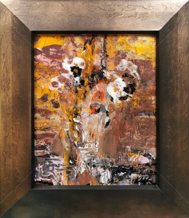Beautiful spentaneous gestural still life framed signed 11 Pintura titulada "Beautiful spentaneo…" por Kloska Ovidiu, Obra de arte original, Acrílico Montado en Panel de madera