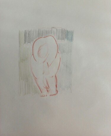 Peinture intitulée "" femme..."" par Sam Keusseyan, Œuvre d'art originale, Crayon