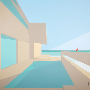 绘画 标题为“Blue jay way-III.” 由Azudge, 原创艺术品, 丙烯 安装在木质担架架上