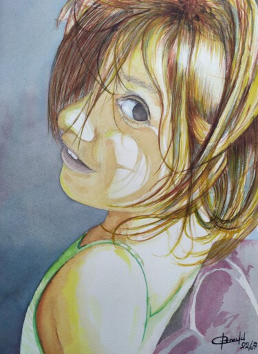 Peinture intitulée "M. et le caroussel" par Philippe Ernauld, Œuvre d'art originale, Aquarelle