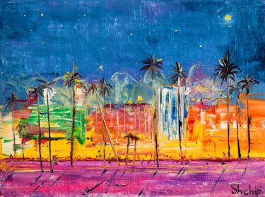 Once Upon A Time In Los Angeles 「Once Upon A Time In…」というタイトルの絵画 Natalia Shchipakinaによって, オリジナルのアートワーク, オイル ウッドストレッチャーフレームにマウント