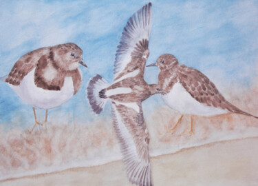 AQUARELLE originale et unique intitulée: Tournepierre Peinture intitulée "AQUARELLE originale…" par Isabelle Redonnet, Œuvre d'art originale, Aquarelle