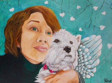 绘画 标题为“Auto portrait avec…” 由Palmo, 原创艺术品, 丙烯 安装在artwork_cat.上