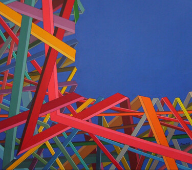Les Décomposés IIa - 001 Painting titled "Les Décomposés IIa…" by Stephane Pontié, Original Artwork, Acrylic Mounted on Wood Stretcher frame