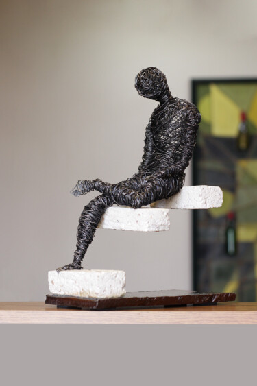 Apathy (37x13x25cm 4.4kg iron, perlite) Скульптура под названием "Apathy (37x13x25cm…" - Karen Axikyan, Подлинное произведение искусства, Металлы