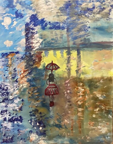 Painting titled "Hometown memories" by Krishna Art Gallery, Original Artwork, Oil