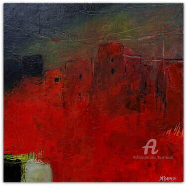 Peinture intitulée "Ksours" par Kam Bendi, Œuvre d'art originale, Huile Monté sur Carton