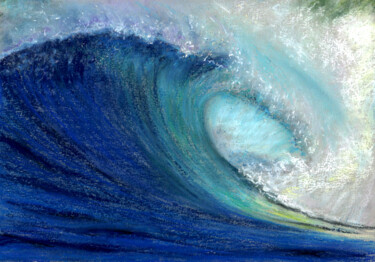 Navy wave(Pastel) Картина под названием "Navy wave(Pastel)" - Elena Petrova, Подлинное произведение искусства, Пастель