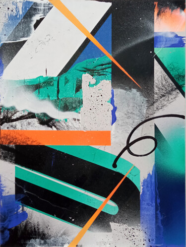 Painting titled "VARIABLE 2" by Omarker, Original Artwork, Spray paint Mounted on Wood Panel