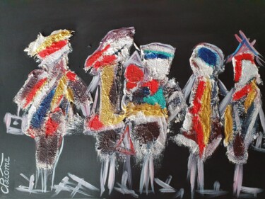 Les écoliers Peinture intitulée "Les écoliers" par Charlyne Pacôme, Œuvre d'art originale, Acrylique