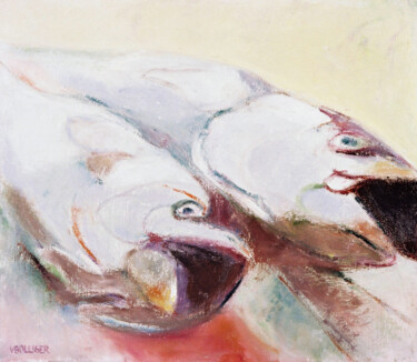 Thunfische auf dem Markt / tuna fish in the market 绘画 标题为“Thunfische auf dem…” 由Verena Bolliger, 原创艺术品, 油