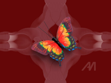 数字艺术 标题为“Borboleta no Abstra…” 由Gabriela Radiante, 原创艺术品, 数字油画