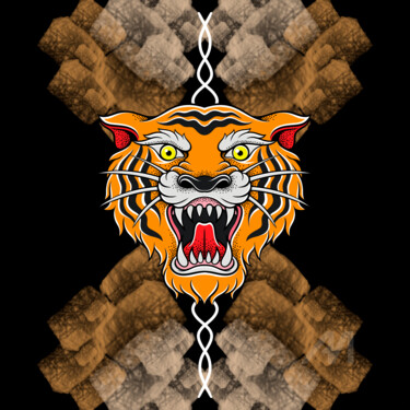 数字艺术 标题为“O tigre” 由Gabriela Radiante, 原创艺术品, 数字油画