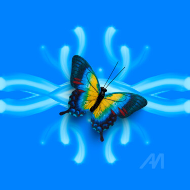 数字艺术 标题为“Borboleta no Abstra…” 由Gabriela Radiante, 原创艺术品, 数字油画