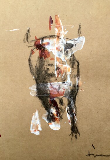 图画 标题为“Corrida” 由Dominique Dève, 原创艺术品, 木炭