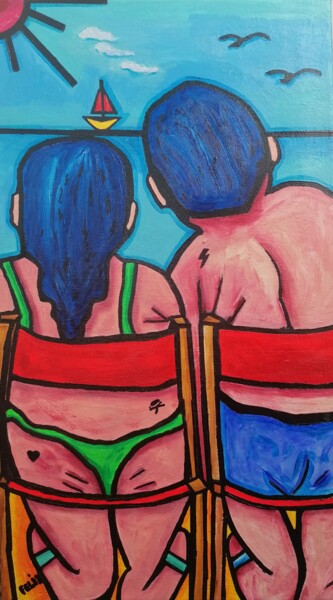 Peinture intitulée "The tourists." par Marc Felix, Œuvre d'art originale, Acrylique Monté sur Châssis en bois