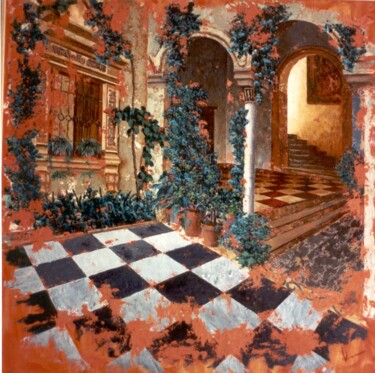 Malerei mit dem Titel "Palacete andaluz" von Juan José Molina Gallardo, Original-Kunstwerk, Öl