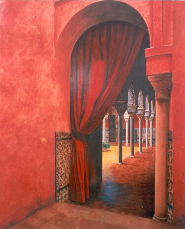 Malerei mit dem Titel "Patio andaluz" von Juan José Molina Gallardo, Original-Kunstwerk, Öl