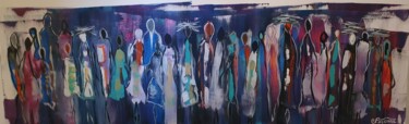 Painting titled "Le vernissage" by Charlyne Pacôme, Original Artwork, Acrylic Mounted on Wood Stretcher frame