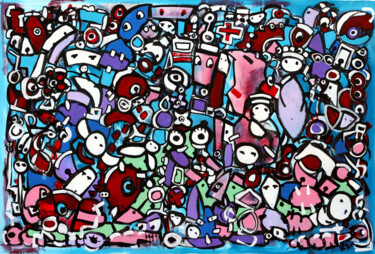 Pittura intitolato "Lola and the green…" da Riccardo Vitiello, Opera d'arte originale, Acrilico