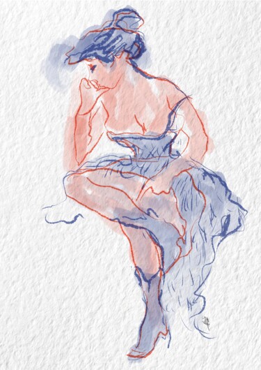 Arts numériques intitulée "Pensées sages" par Alain Godefroid, Œuvre d'art originale, Peinture numérique