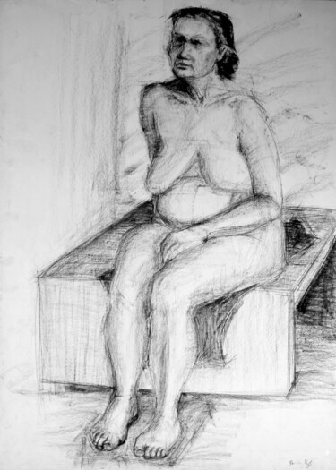 The Naked Eye 제목이 "The Naked Eye"인 그림 Pamela Rys로, 원작, 숯