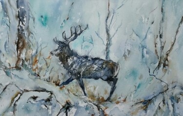 cerf dans la neige