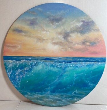 Schilderij getiteld "Turquoise lagoon." door Anna Evtushenko, Origineel Kunstwerk, Olie