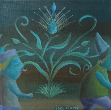 Peinture intitulée "Entre deux" par Isabelle Rene, Œuvre d'art originale, Huile Monté sur Châssis en bois