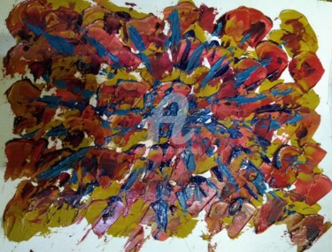 Peinture intitulée "FireWorks n°2" par Colette Pennarun, Œuvre d'art originale, Huile