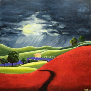 Peinture intitulée "Août" par Françoise Augustine, Œuvre d'art originale, Acrylique Monté sur Châssis en bois