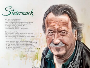 绘画 标题为“Gert Steinbäcker (S…” 由August Di Lena, 原创艺术品, 丙烯 安装在木质担架架上