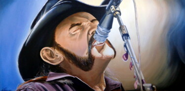 绘画 标题为“Lemmy (MOTÖRHEAD)” 由August Di Lena, 原创艺术品, 丙烯 安装在木质担架架上