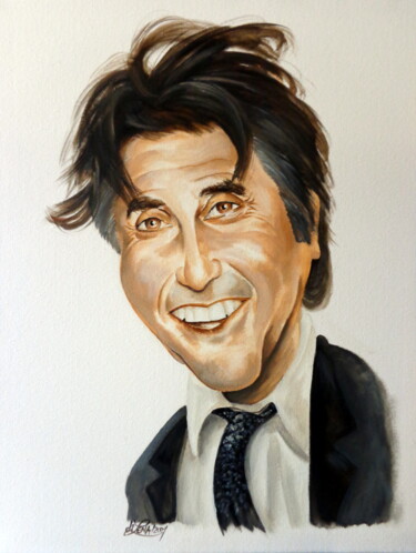 绘画 标题为“Bryan Ferry” 由August Di Lena, 原创艺术品, 丙烯 安装在木质担架架上