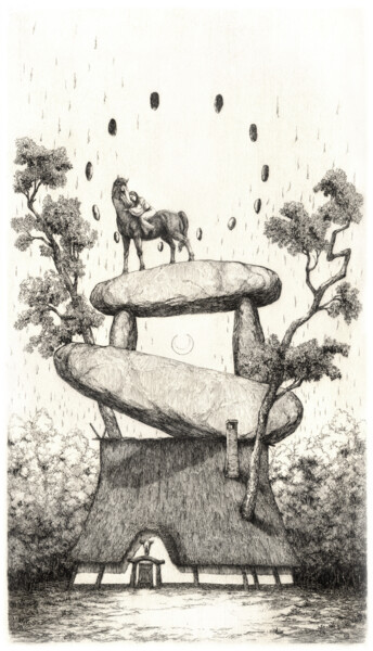 印花与版画 标题为“Domus” 由Raphael Del Rosario, 原创艺术品, 蚀刻
