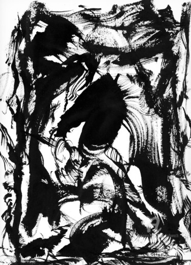 绘画 标题为“Der Prediger - Le p…” 由Otto Frühwach, 原创艺术品, 墨