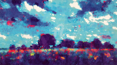 Digital Arts titled "Landscapes 373" by Ayhan Çeli̇K, Original Artwork, 2D Digital Work