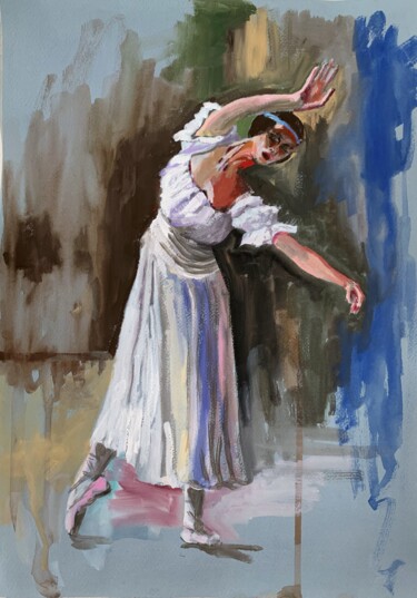 Ballelira. Ballet dancer. Pittura intitolato "Ballelira. Ballet d…" da Vita Schagen, Opera d'arte originale, Gouache