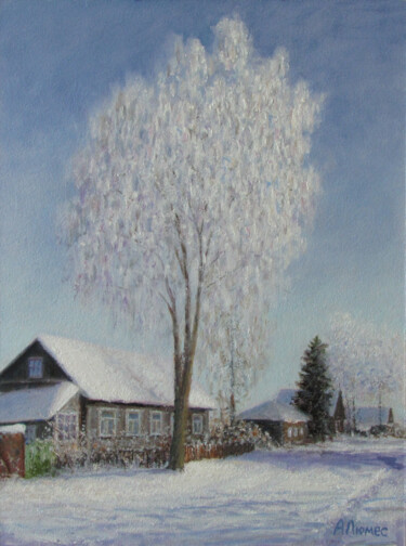 Pintura titulada "Сельский зимний день" por Andrei Abramov (Andrei Liumes), Obra de arte original, Oleo
