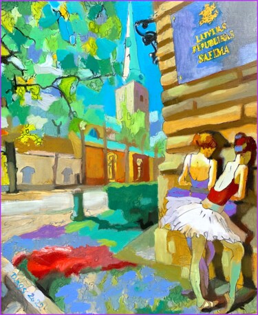 Painting titled "Israel's Wailing Wa…" by Dags, Original Artwork, Oil