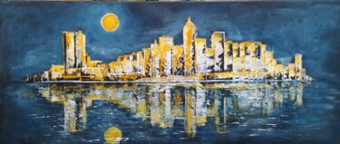 Peinture intitulée "Inspiration N.Y." par Myriam Gylon, Œuvre d'art originale, Acrylique
