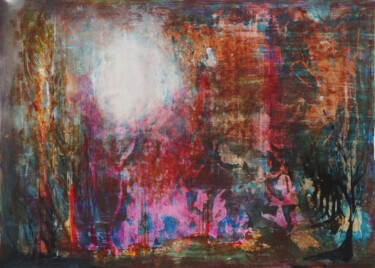 Peinture intitulée "Les vivants - encre…" par Clau Redier-Clément, Œuvre d'art originale, Encre