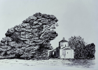 Dessin intitulée "Πεντέλη, του Νερού" par Georgia Melanitou (G.M.), Œuvre d'art originale, Marqueur