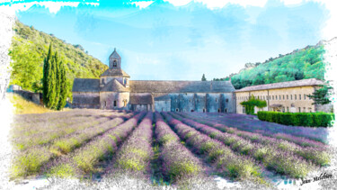 Digital Arts titled "Paysage du Vaucluse" by Jamy Delpias, Original Artwork, Digital Painting